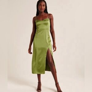 Abercrombie & Fitch Satin Midi Dress